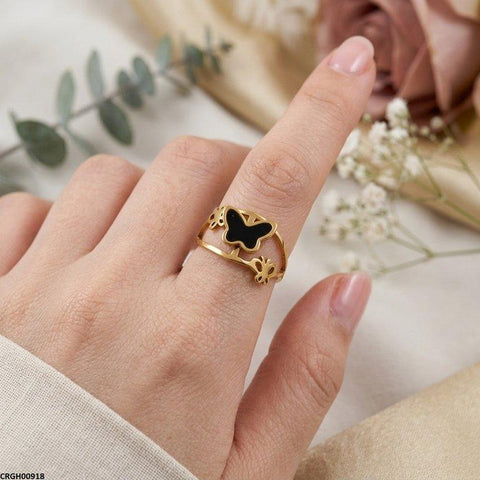 CRGH00918 MOX Stainless Steel Butterfly Ring - CRGH