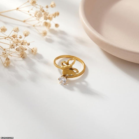 CRGH00922 MOX Stainless Steel Butterfly Stone Ring - CRGH