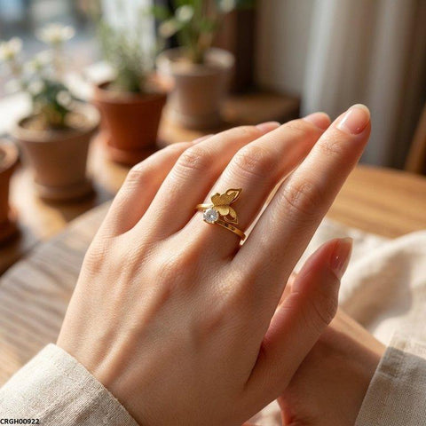 CRGH00922 MOX Stainless Steel Butterfly Stone Ring - CRGH