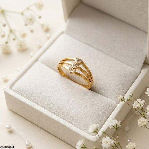 CRGH00944 MOX Stainless Steel Heart Stone Ring - CRGH