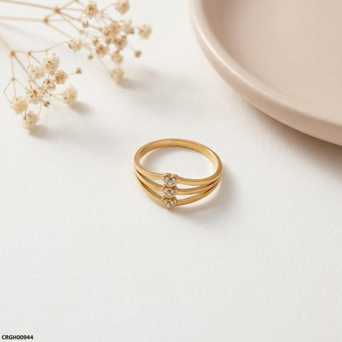 CRGH00944 MOX Stainless Steel Heart Stone Ring - CRGH