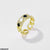 CRGH370 WKO Painted Flower Ring/Challa