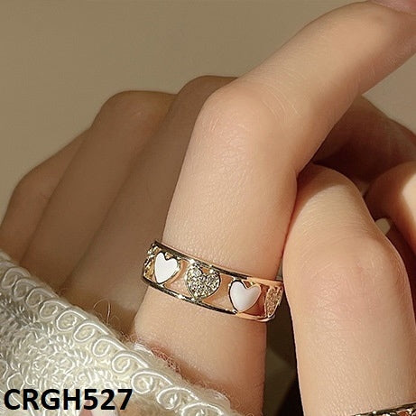 CRGH527 WNS Painted Heart Ring Adjustable - CRGH