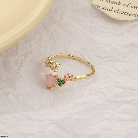 CRGH616 JMN Heart/Flower Ring Adjustable - CRGH