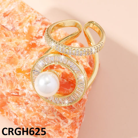 CRGH625 WXL Pearl White Cocktail Ring Adjustable - CRGH