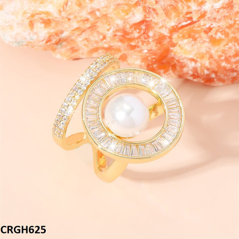 CRGH625 WXL Pearl White Cocktail Ring Adjustable - CRGH