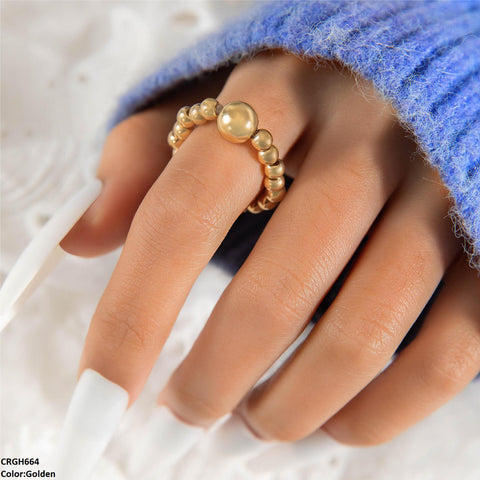CRGH664 YYE Pearl Round Ring Adjustable - CRGH