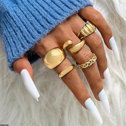 CRGH708 YYE 5 Midi Rings - CRGH