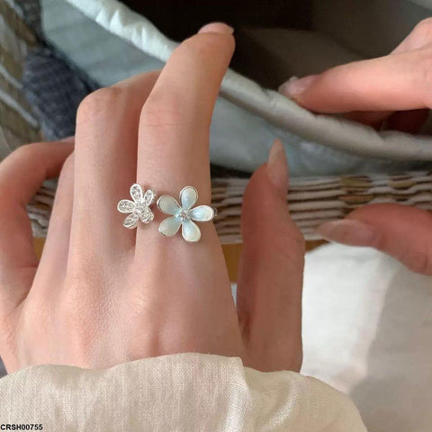CRSH00755 WNS Double Flower Ring Adjustable - CRSH