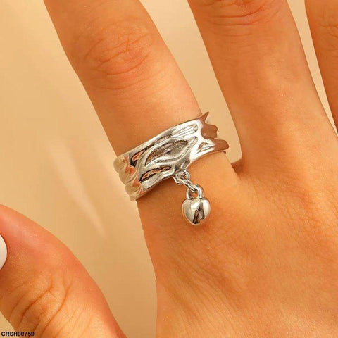 CRSH00759 QWN Heart Drop Ring Adjustable - CRSH