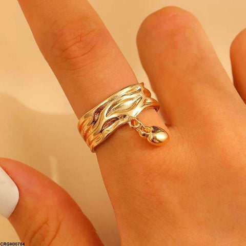 CRGH00784 QWN Heart Drop Ring Adjustable - CRGH
