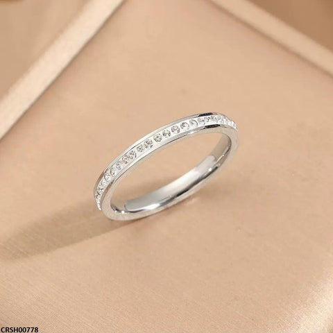 CRSH00778 DGF Stainless Steel Round Stone Ring - CRSH