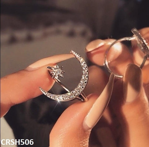 CRSH506 ZFQ Moon-Star Adjustable Ring - TRSH
