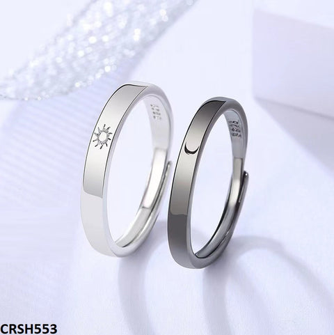 CRSH553 SGC Silver Tappered Couple Ring - CRSH