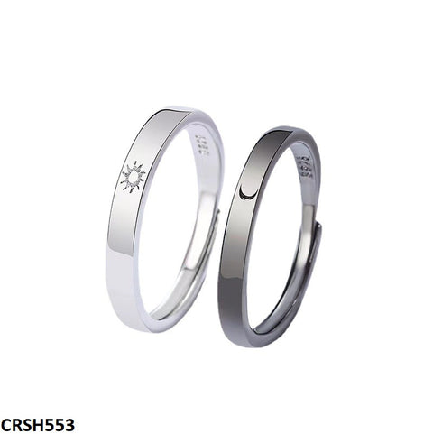 CRSH553 SGC Silver Tappered Couple Ring - CRSH