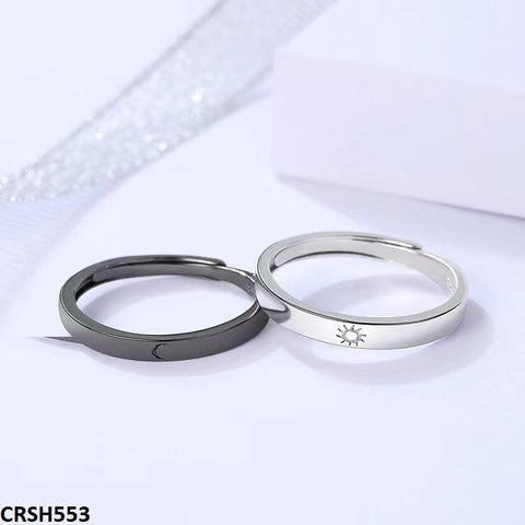 CRSH553 SGC Silver Tappered Couple Ring - CRSH