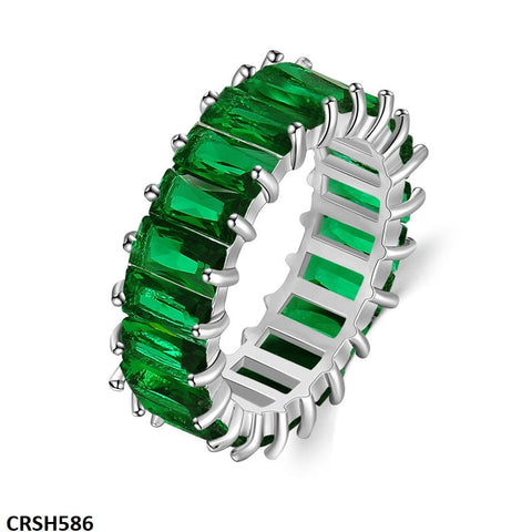 CRSH586 WKO Green Baguette Link Ring - CRSH