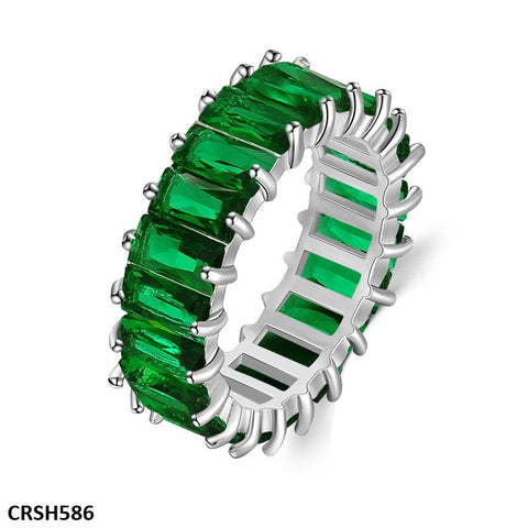 CRSH586 WKO Green Baguette Link Ring - CRSH