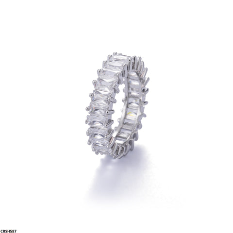 CRSH587 WKO White Baguette Link Ring - CRSH