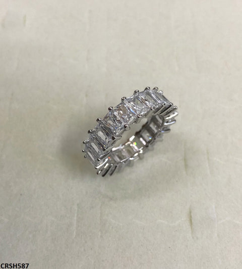 CRSH587 WKO White Baguette Link Ring - CRSH