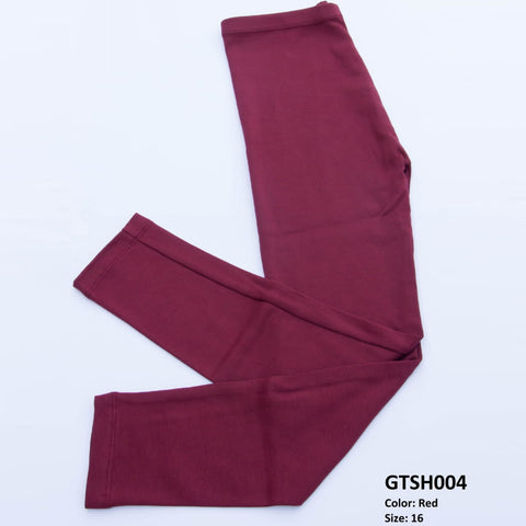 GTSH004 KSN Girls Winter Tights Cotton Lycra (Red) - GTSH