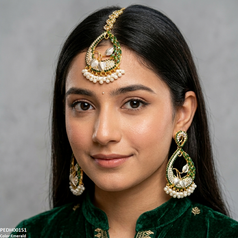 PEDH00151 FRN Tear Leaf Jhumki Drop Earrings - PEDH