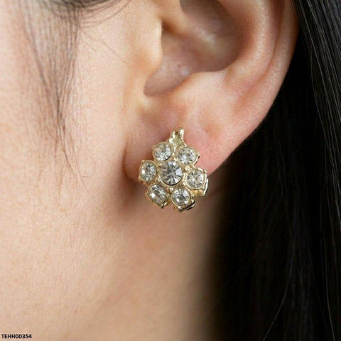 TEHH00534 ZHL Round Stone Hoops Pair - TEHH