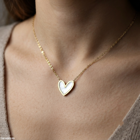 TNCH00339 ALQ  Stainless Steel Heart Necklace - TNCH