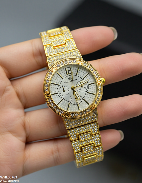 WHL00763 ZWA Round Rhinestone Women's Watch - WHL