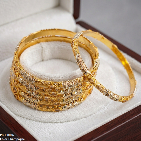 PBH00026 MZM Marquise Stone 6 Pcs Of Bangles Set - PBH