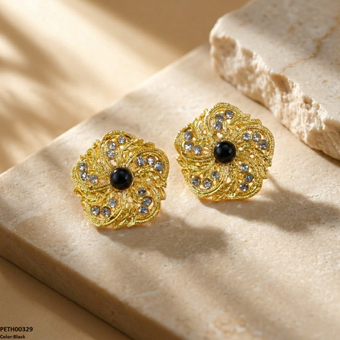 PETH00329 FRN Round Flower Tops Pair - PETH