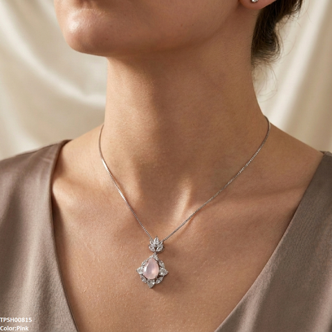 TPSH00815 MMJ Oval Heart Stone Pendant - TPSH