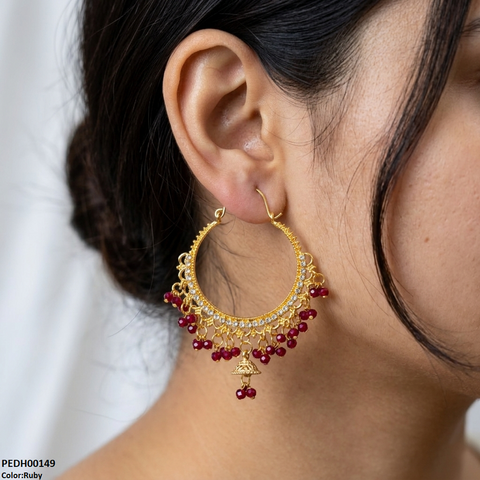 PEDH00149 SDQ Kashmiri Jhumka Earring - PEDH