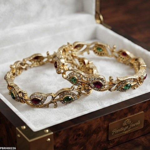 PBRH00226 AZM Leaf /Tear Stone Bangles - PBRH
