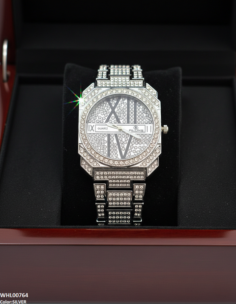 WHL00764 ZWA Round Rhinestone Dial Women's Watch - WHL