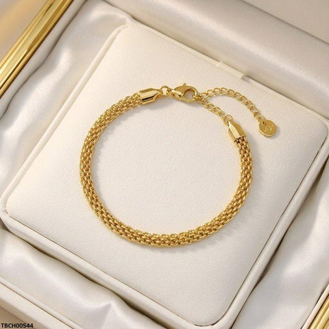TBCH00544 MMJ Stainless Steel Plain Chain Bracelet -TBCH
