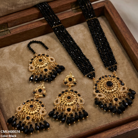 CMLH00074 MZM Flower Pearl Drop Mala Set  - CMLH