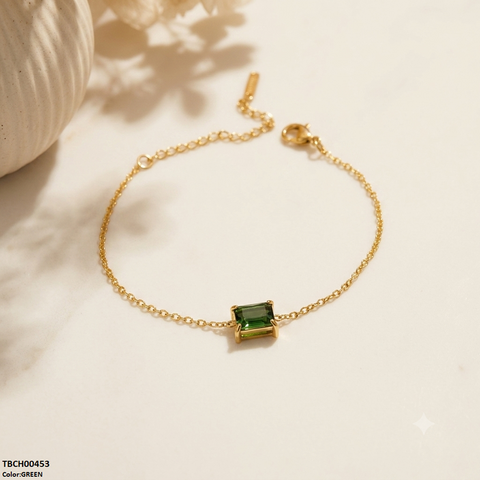 TBCH00543 MMJ Stainless Steel Square Stone Bracelet - TBCH