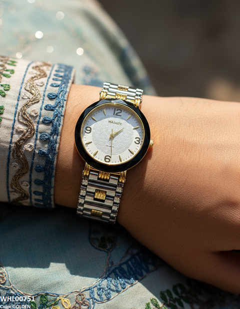 WHL00751 IWA Round Black Bezel Women's Watch - WHL