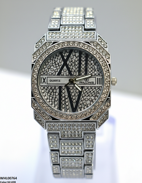 WHL00764 ZWA Round Rhinestone Dial Women's Watch - WHL