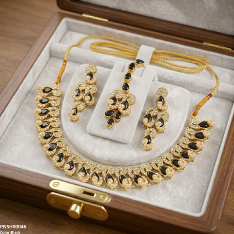 PNSH00046 MZM Tera Stones Necklace Set - PNSH