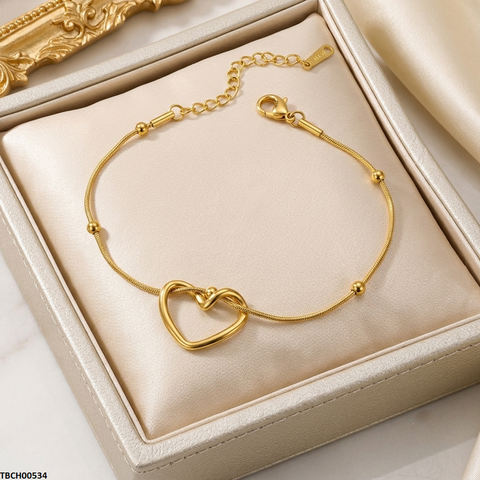 TBCH00534 MMJ Stainless Steel Heart Bracelet - TBCH