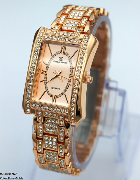 WHL00767 ZWA Rectangle Stone Bezel Women's Watch - WHL