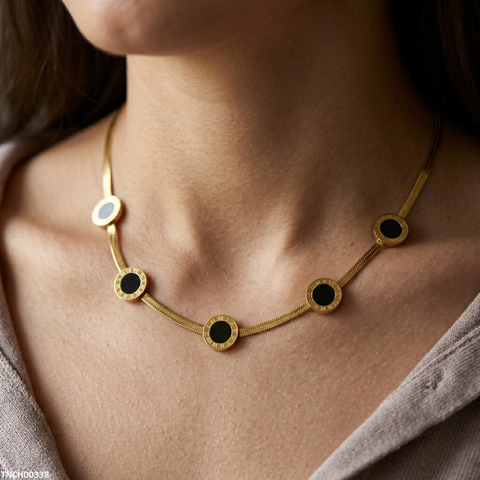 TNCH00338 MMJ  Stainless Steel Round Necklace - TNCH