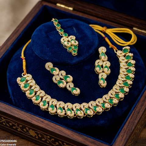 PNSH00046 MZM Tera Stones Necklace Set - PNSH