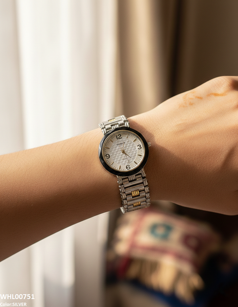 WHL00751 IWA Round Black Bezel Women's Watch - WHL