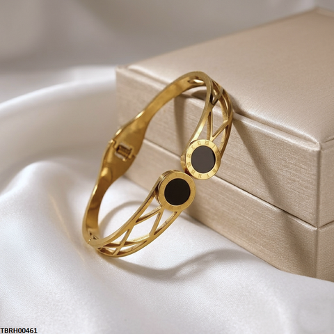 TBRH00461  MMJ Stainless Steel Double Round Bracelet - TBRH