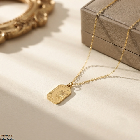 TPSH00827 ALQ Stainless Steel Moon Pendant - TPSH