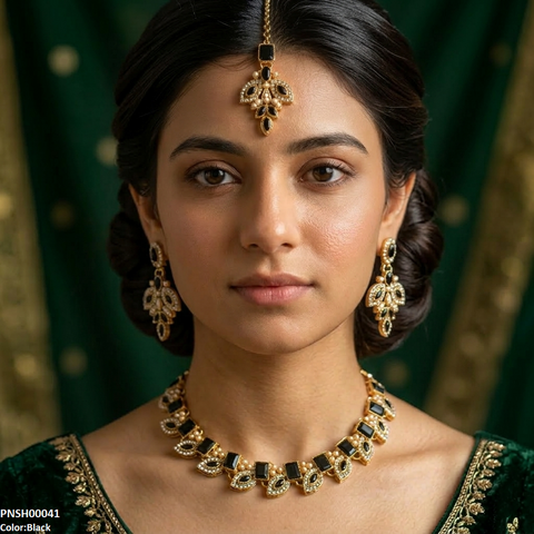 PNSH00041 MZM Marquise  Necklace Set - PNSH