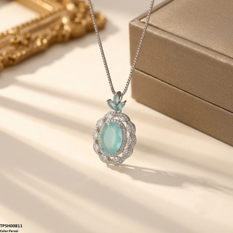 TPSH00811 MMJ Marquise Round Drop Pendant - TPSH